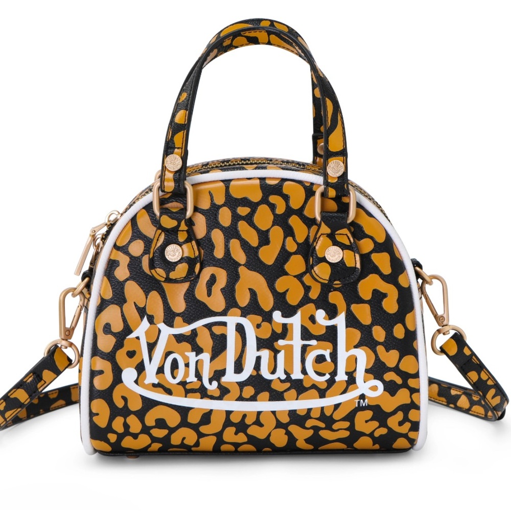 VON DUTCH ORANGE CHEETAH BOWLING BAG